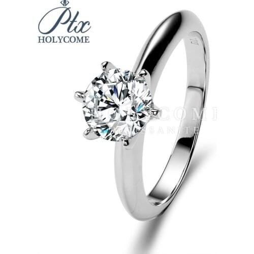 Classic six claw 925 Sterling Silver 6.5mm moissanite diamond ring кольца браслеты ьги с зеленным камнем