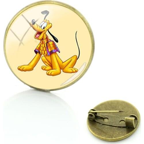 Disney Retro Character Brooch Fantasy Brooch Boutique Brooch Classic Animation Character Round Glass Brooch