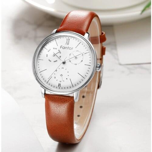 Fantor Top Brand Fashion Chronograph Women Watches Elegant Luxury Leather Ladies Watch relogio feminino Woman Quartz Wristwatch