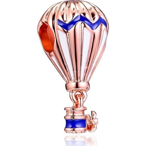 CKK Fit Pandora Bracelets Blue Hot Air Balloon Charms Sterling Silver 925 Original Beads for Jewelry Making Charm Joyas kralen