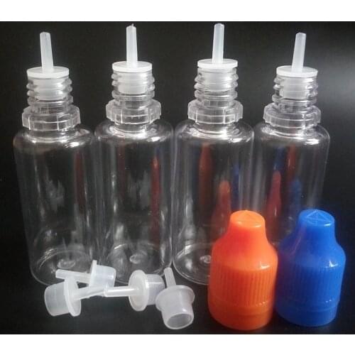 Colorful Tamper Evident Seal and Child Proof Empty Bottle 20ml E Liquid Plastic Dropper Bottles with Long Thin Tips