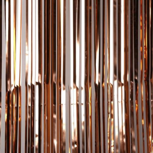 2.5M Rose Gold Foil Tinsel Fringe Curtain Birthday Party Rain Wedding Backdrop for Decoration Curtain