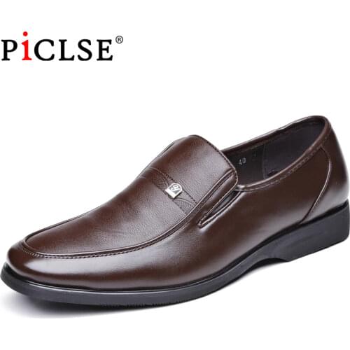 Business Leather Shoes Men Dress Shoes Classic Black Formal Shoes For Men Office Shoes Plus Size 45 Genuine Leather Men Shoes