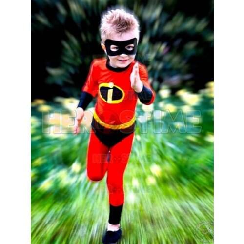 Incredibles Dash Superhero Costume Lycra Spandex Kids Costume Zentai Cosplay Costume for Halloween Kids/Children