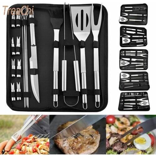 BBQ Tools Shovel Bake Brush Outdoors Roast Fork Barbecue Accessories BBQ Kit Strong Camp Cooking Stainless Steel