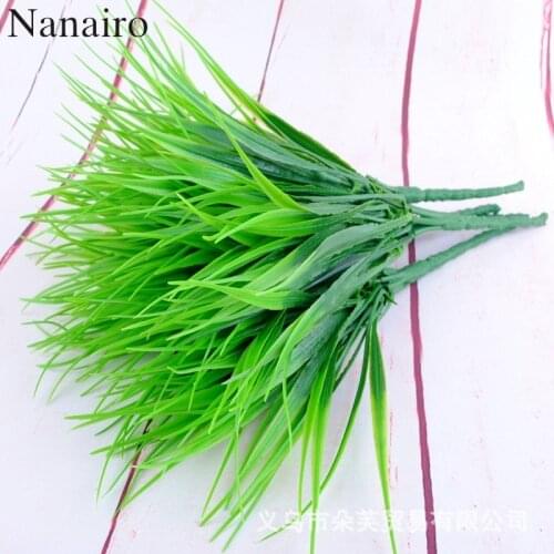 1pcs 27cm Mini Artificial Green Plants Grass Fake Floral Plastic Silk Eucalyptus Flowers For Office Hotel Wedding Table Decor