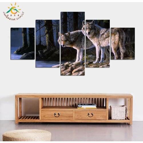 Winter Wolves Pictures Modern Prints and Posters Pop Art Canvas Painting Home Decor Wall Art Pictures for Living Room