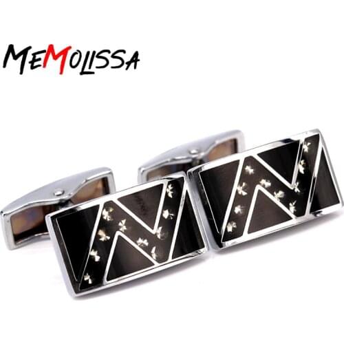 MeMolissa Jewelry French shirt cufflink for mens Brand Wave Crystal Cuff link Luxury Wedding Button Gold High Quality