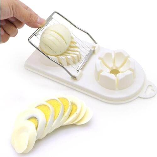 2 In 1 Multifunctional Egg Slicer Stainless Steel Boiled Egg Apple Strawberry Flower Edges Section Cutter Kitchen Tool