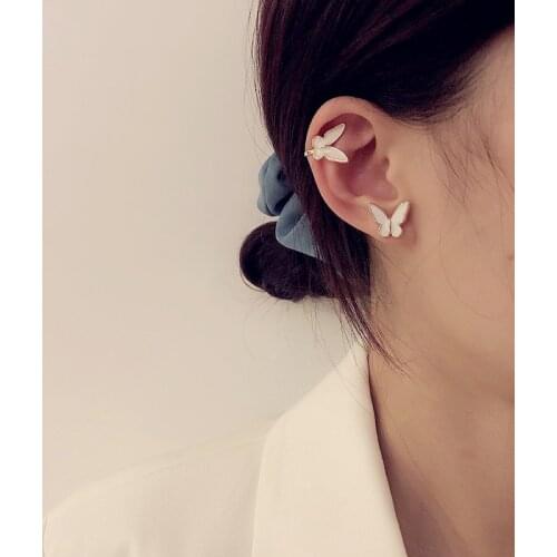 Fashion Melting Romance Temperament Contracted Girl Butterfly Ear Nail Ins Wind Personality All-match Earrings Ear Clip