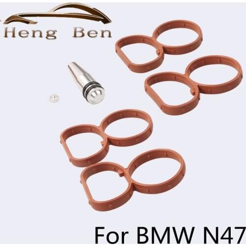 A Set Diesel Intake Manifold Swirl Flap Delete Blank Removal Plug Bung With Gaskets For N47