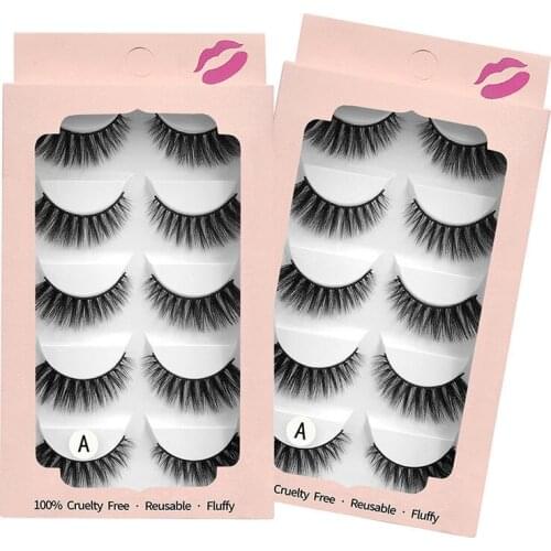 1box eylashes mink false lashes 5pairs lashes mink eyelashes natrual makeup 3d Hand Made False Eyelash Soft Natural Reusable