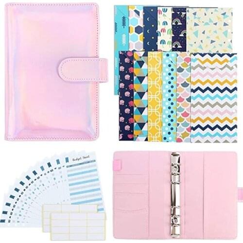 NEW-PU Leather Budget Planning Manager System Binder Cash Envelopes for Budget Envelopes for Billing Notepads