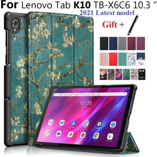 2020 NEW Case For Lenovo Tab K10 Case 10.3 inch TB-X6C6 Case PU Leather Magnetic Tablet for Lenovo Tab K10 10.3'' Cover with pen
