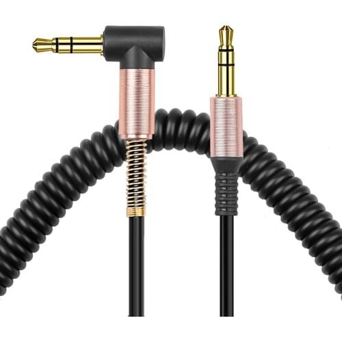 Kebidu 3.5mm Spring Audio Cable 3.5 Jack Male to Male Aux Cable Headphone Beats Speaker For iPhone Car AUX Cord Spring Cable