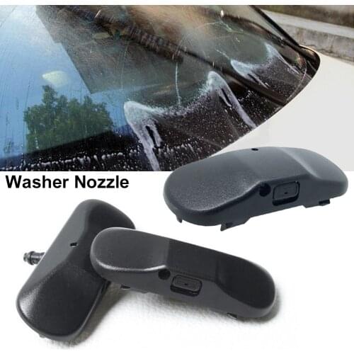 Dropshipping 2 pieces Black Front Windshield Washer Nozzle Replacement Jet Kit for A4 A6 A3 Q7 Q5 Q3 A1 A5 Car Accessories