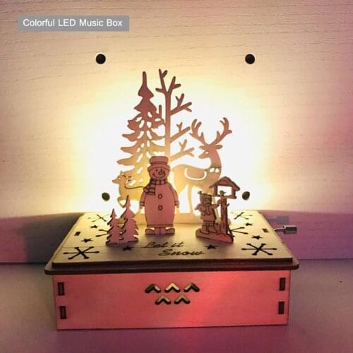 Christmas Luminous House DIY LED Light Christmas Wooden House Decoration Xmas Tree Hanging Pendent Ornaments