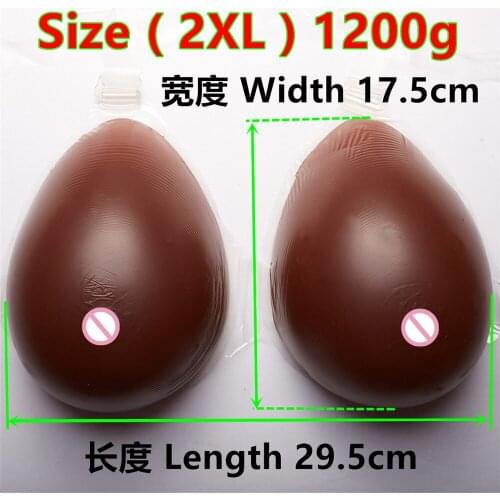 Crossdresser Silicone Cosplay Breast 1200g/pair Silicone Breast Shemale Boobs With Bra Strap Needn't Any Adhesive