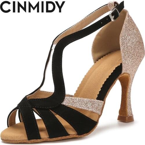 Satin Sexy Women Latin Dance Shoes Tango Salsa Rumba Samba Professional Ballroom Dancing Shoes Women Sandals 5CM-10CM High Heels