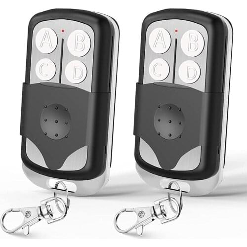 2PCS Garage Door Opener Remote Universal,4-Button Remote With Keychain For Garage Door Opener With 5 Colors Learn Button