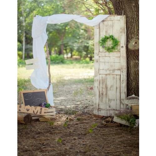 Natural Garden Tree Door Backdrop Photo background for Wedding Children Fond studio Flower Chair Vinyl Photography backdrops