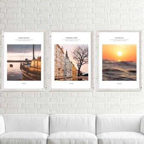 Sunset Sailing Sunset Landscape Art Decoration Canvas Painting Living Room Bedroom Sofa Mural Hanging Painting Wall Art Paris