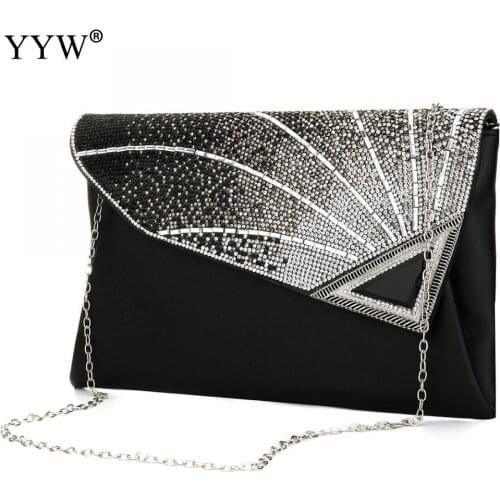 Women Rhinestone Clutch Purse 2019 Luxury Elegant Envelop Bag Flap Crossbody Bag Female Evening Party Clutches Bolsa Feminina