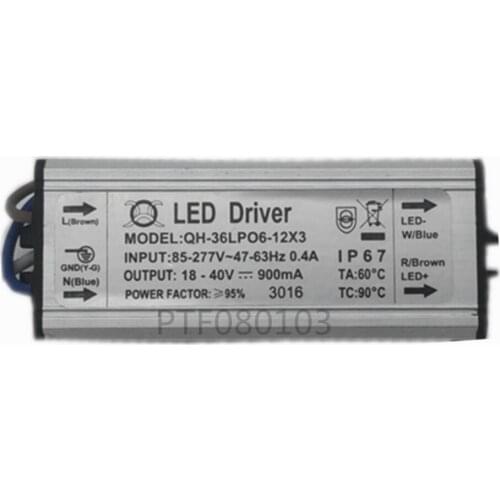 10pcs/lot 6-12x3W DC18-40V 900mA 220V LED Driver 18w 30w 36w Power Supply IP67 Waterproof Constant Current Driver For FloodLight