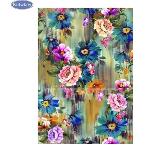 3D Diamond Embroidery icons 5D DIY Diamond Painting Flowers full square Cross Stitch diamond Mosaic resin drill Home Decor