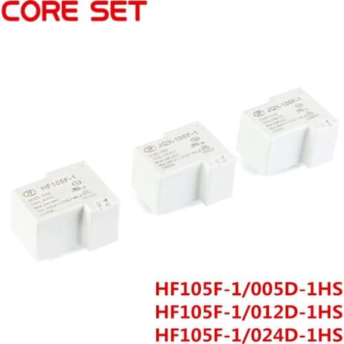 5V 12V 24V VDC Relays HF105F-1-JQX-105F-1/005D-1HS HF105F-1/012D-1HS HF105F-1/024D-1HS 30A 250VAC 4PIN
