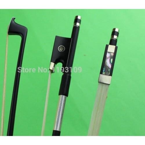 7 pcs black Carbon fiber violin bow 4/4 size new high class white horse hair professional violin bow very nice violin parts