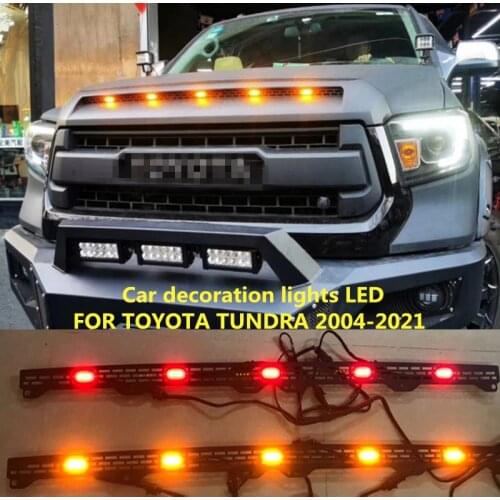 Car Day light LED FOR TOYOTA TUNDRA 2007-2021 Front grille decoration light bar warning fog light net light modification