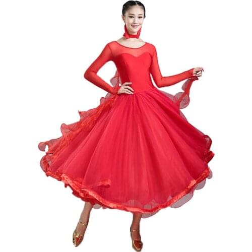 Ballroom Competition Crystal Dresses Modern Waltz Foxtrot Standard Ballroom Dress For Women