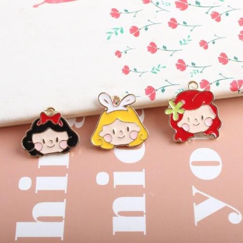 Mini Order 20*25MM Oil Drop Alloy Jewelry Flower Necklace Pendants Enamel Gold Tone Metal Bracelet DIY Phone Chian Pendant