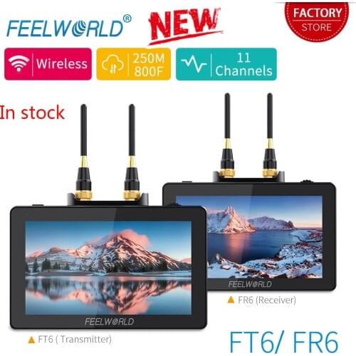 FEELWORLD FT6 FR6 5.5 Inch Wireless Video Transmission System with Transmitter Receiver DSLR Camera Field Direct AC DP Monitor