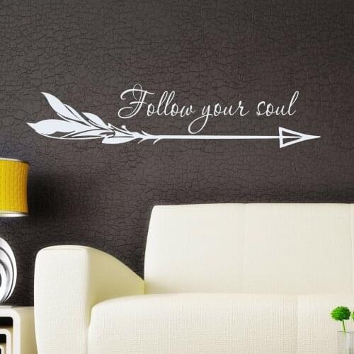 Bohemian Arrow Wall Decal Quotes Arrow Folow Your Soul Vinyl Stickers Boho Family Living room Bedroom Decoration Mural Z603
