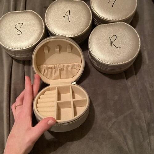 Personalized Bridesmaid Gift Travel Jewelry Case Custom Wedding Monogram Proposal Bridesmaid Girls Jewelry Case Box with Name