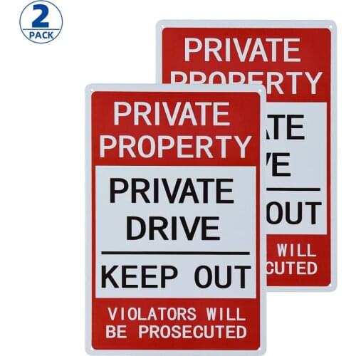 DL- 2-Pack No Trespassing Signs Private Property, Keep Out Warning Metal Yard Signs, vintage Sign for Garden Outdoor Indoor Gate