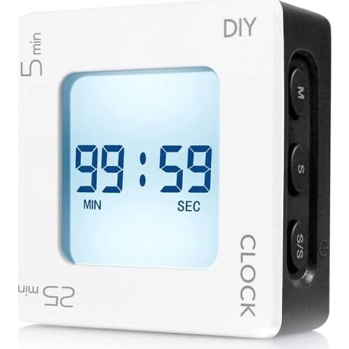 Home & Office Timer with Clock, 5 & 25 and DIY Minute Preset Flip/Rotating Shaking Countdown Timer, Alarm Clock
