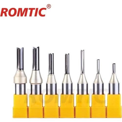 TCT Straight Groove Double-edged Cutting Cutter Tungsten Steel 1/2 Woodworking Carbide Milling Cutter CNC Engraving Machine