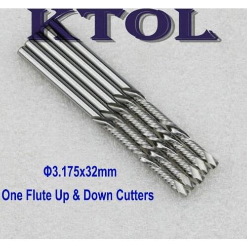 Up & Down Cut 3.175x32MM-Single Flute End Mill Cutter Router Bit Tools Imported Solid Carbide Endmill CNC Acrylic Cutting Tool