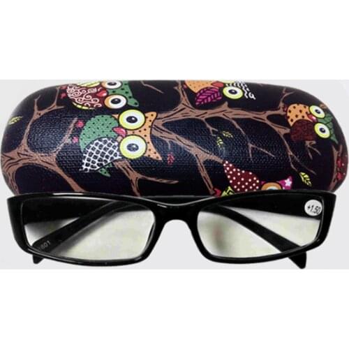 Owl Animal Pattern Glasses Box Folding Hard Case PU Leather Eyewear Box Portable Reading Eyewear Case Sunglasses Protector Box