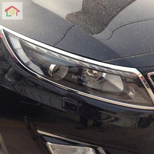 For Kia Optima K5 2014-2015 ABS Chrome Front Headlights Light Lamp Cover Trim Car Styling Accessories