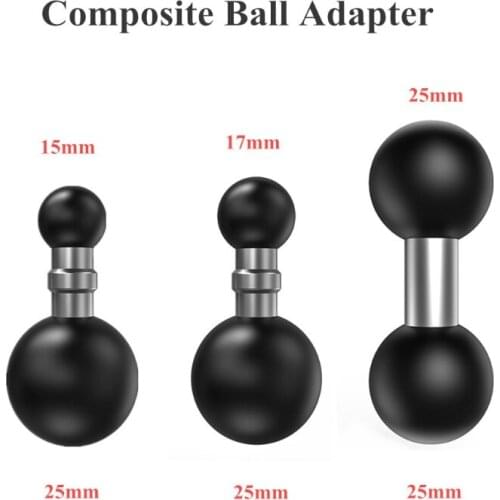 25mm to 15mm/17mm/25mm Composite Ball Adapter For Industry Standard Dual Ball Socket Mounting arms- Works for garmin- GPS