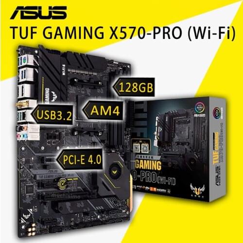 Asus TUF GAMING X570-PRO（WI-FI）Motherboard DDR4 Support AMD Ryzen CPU PCI-E 4.0 CHAI M.2 RGB Bluetooth 5.1 Gaming Placa-Mãe AM4