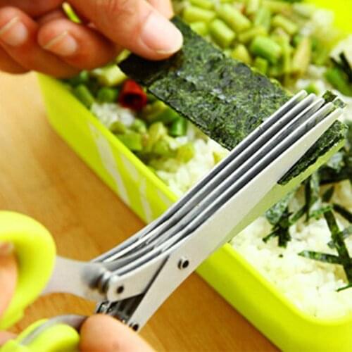 Multifunctional 5 Layers Stainless Steel Kitchen Scissors Scallion Cutter Herb Laver Vegetable Cook Tool Cut Kitchen Gadgets