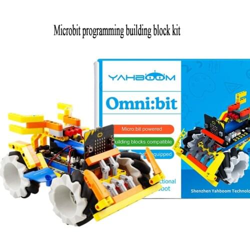 Microbit Programming Block Kit Omnidirectional Wheel Mobile Intelligent Car Robot Graphical Programming Python