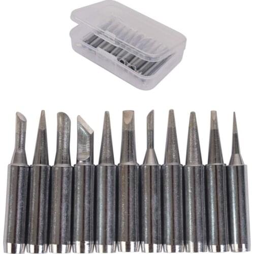 10Pcs6.5MM /Lot Lead-free 900M T Screwdriver Soldering Iron Tips Set For 878d 852D 936d E60WT Saike Hakko Electric iron he