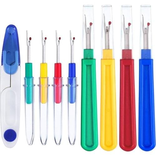 MIUSIE 9pcs Thread Cutter Seam Ripper Stitch Sewing Accessories Kits Plastic Thread Yarn Cutter Seam Rippers Handle Craft Tools