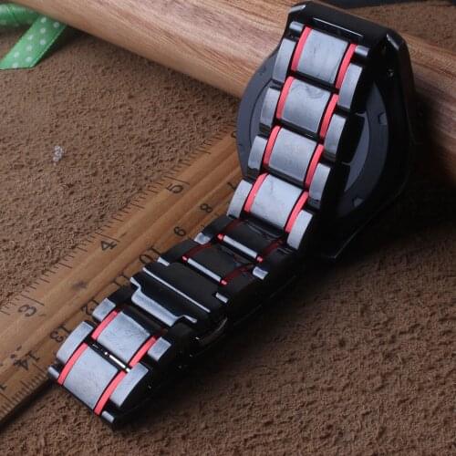 New fashion Watchband Beautiful Ceramic Black with Red High quality Watch Accessories Straps Bracelet 22mm for Samsung Gear S3